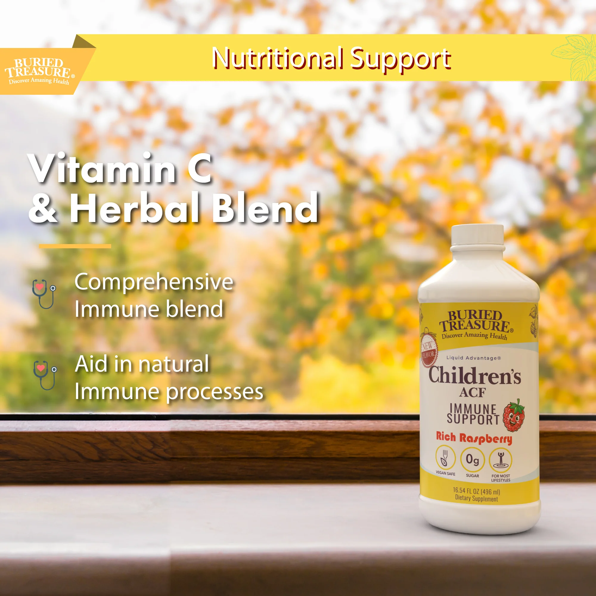 Buried Treasure Liquid Nutrients® ACF Children’s – Liquid Immune Support for Children | Raspberry Flavor | Sugar-Free - Image 5