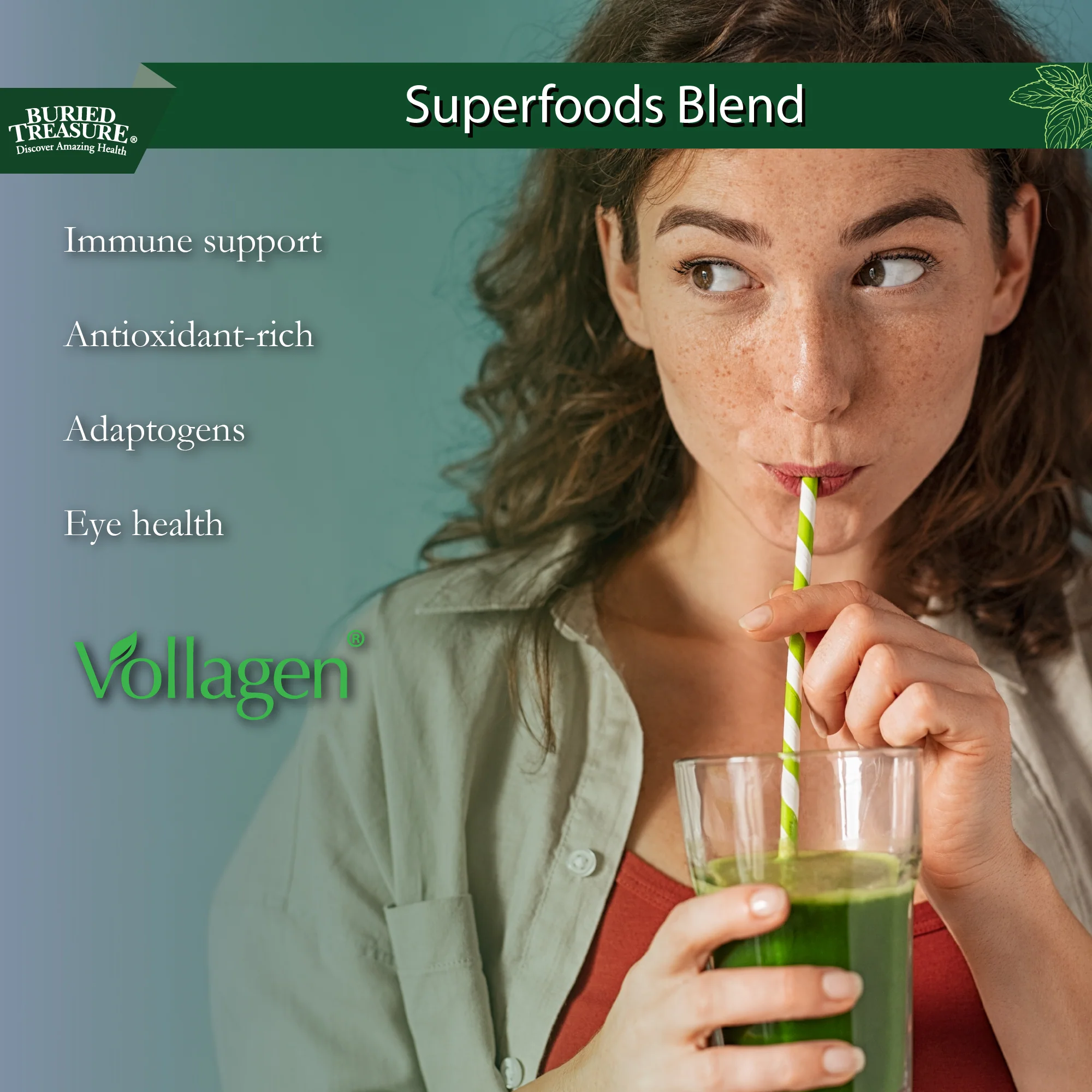 Buried Treasure Liquid Nutrients Green20 Fusion Greens Drink, 32 Servings - Image 7
